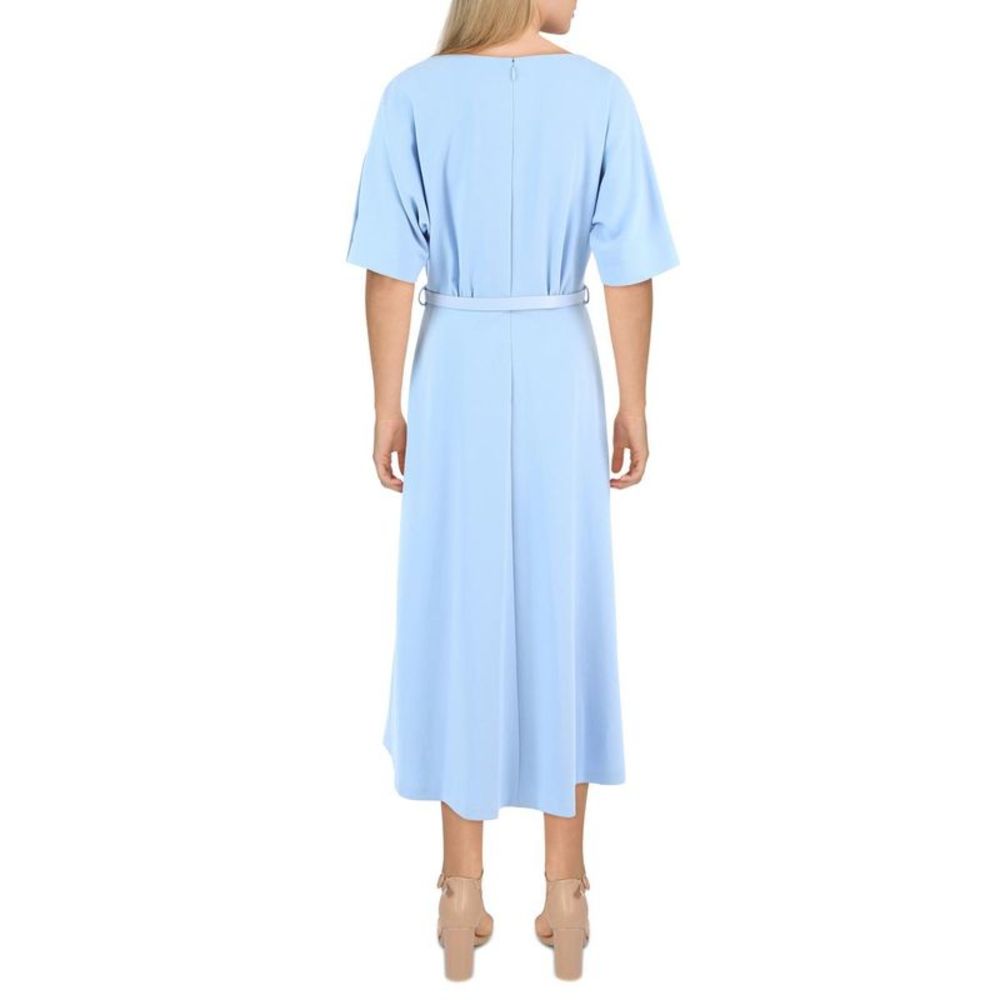 Calvin Klein Womens Blue Short Sleeve Midi Office Wear to Work Dress - Picture 2 of 3
